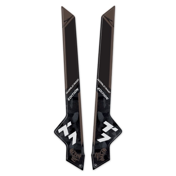 Adhesive Steering Wheel Protectors compatible with Yamaha Tenere 700 World Raid - Black