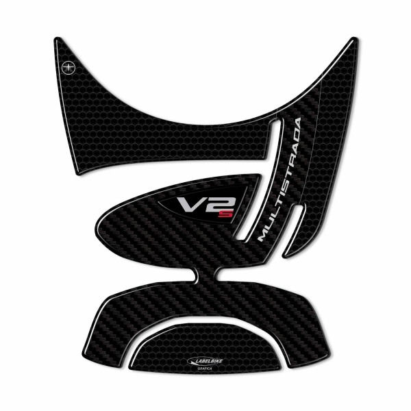 3D Tank Guard Aufkleber kompatibel mit Ducati Multistrada V2s 950 Motorrad 2022