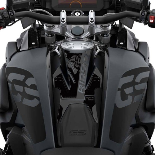 Pegatina 3D protector de depósito de moto compatible con BMW R 1250 GS Triple Negro 2021-23