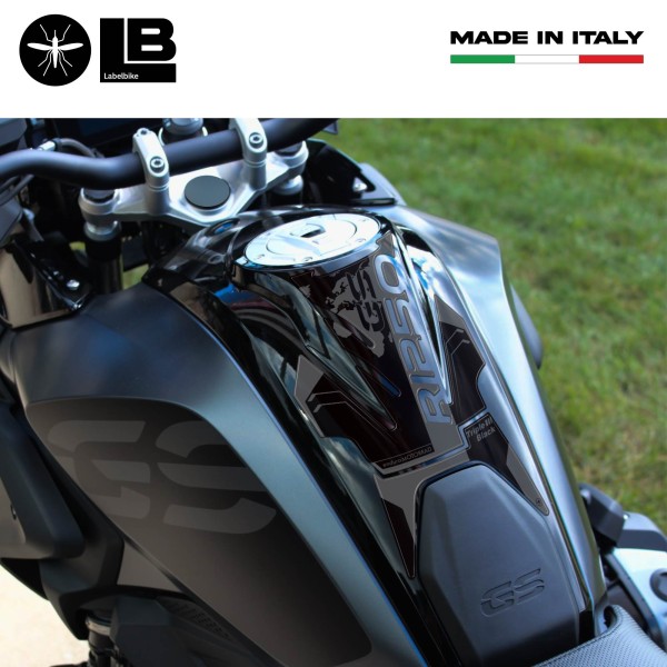 Pegatina 3D Protector de depósito de moto compatible con BMW R 1250 GS Triple Negro 2021-23