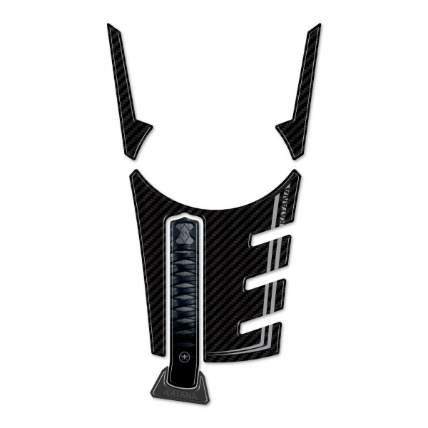 3D Aufkleber Motorradtankschutz kompatibel mit Suzuki Katana 2019-2023 Grau