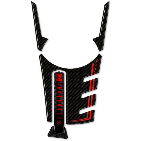 Pegatina 3D protector depósito moto compatible con Suzuki Katana 2019-2023 Rojo