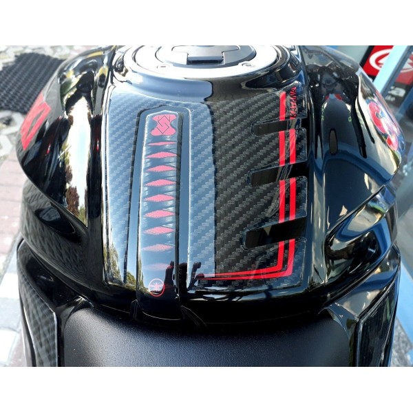 Sticker 3D protecteur de réservoir de moto compatible avec Suzuki Katana 2019-2023 Rouge
