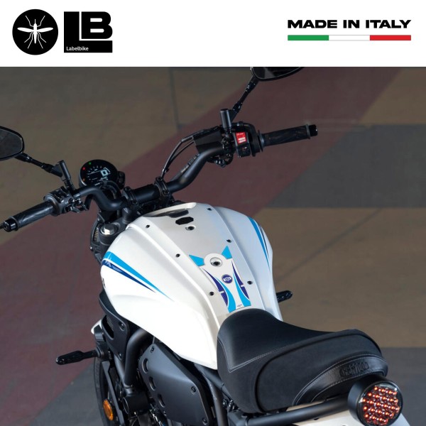 3D Sticker Guardabarros Motocicleta compatible con Yamaha XSR700 Historic Blanco 2022