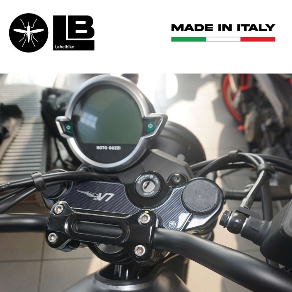 Adhesive 3D Steering Fork Plate compatible with Moto Guzzi V7 Stone and Special
