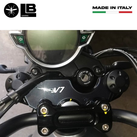 Adhesive 3D Steering Fork Plate compatible with Moto Guzzi V7 Stone and Special