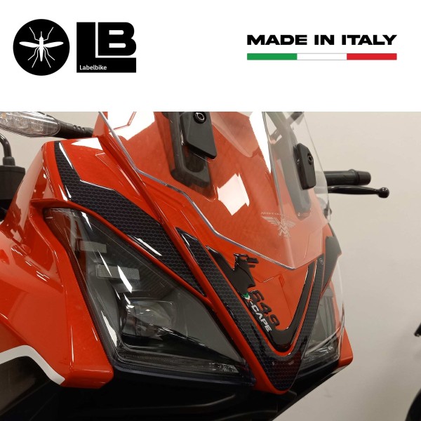3D Aufkleber Frontnasenschutz kompatibel mit Moto Morini X-CAPE