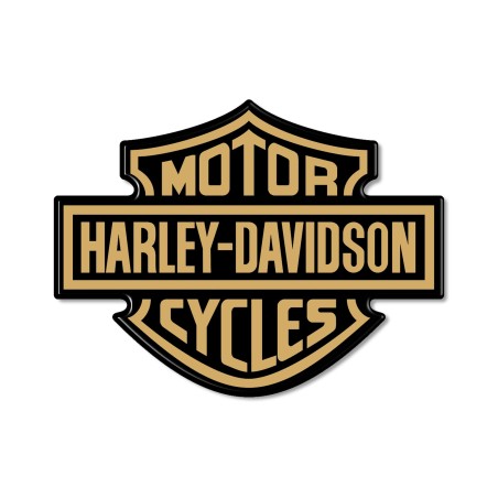 ADHESIVE 3D STEM LOGO Tank compatible MOTORCYCLE HARLEY DAVIDSON 95x70 Gold