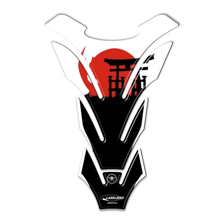 Sticker 3D Tank Guard avec graphisme japonais compatible avec le réservoir de la moto
