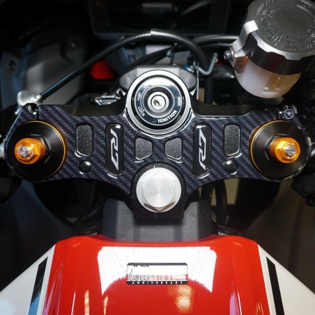 Selbstklebende 3D Lenkradgabelplatte kompatibel mit Yamaha R7 2021-25