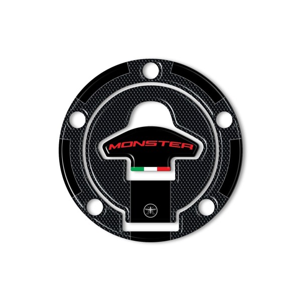 Protection 3D adhésive pour bouchon de réservoir avec 5 trous compatible avec Ducati Monster