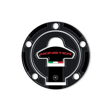 Protection 3D adhésive pour bouchon de réservoir avec 5 trous compatible avec Ducati Monster