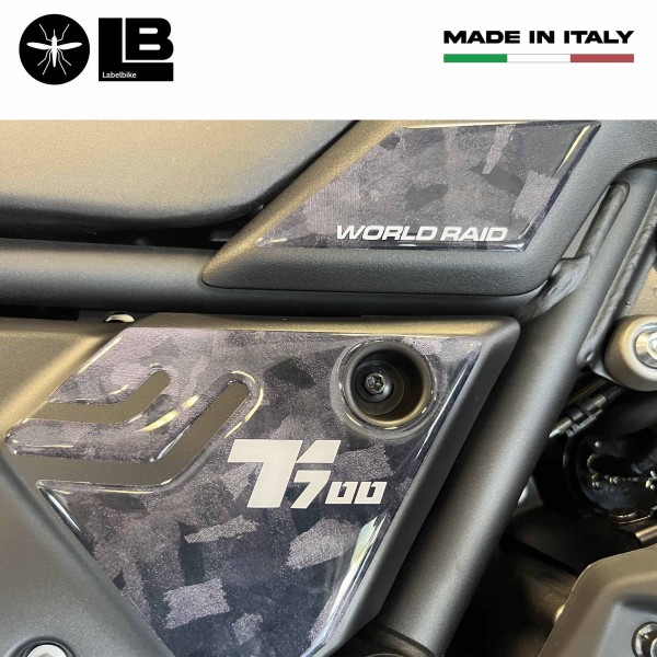 Aufkleber Motorrad Seitenprotektoren kompatibel mit Yamaha Tenere 700 World Raid
