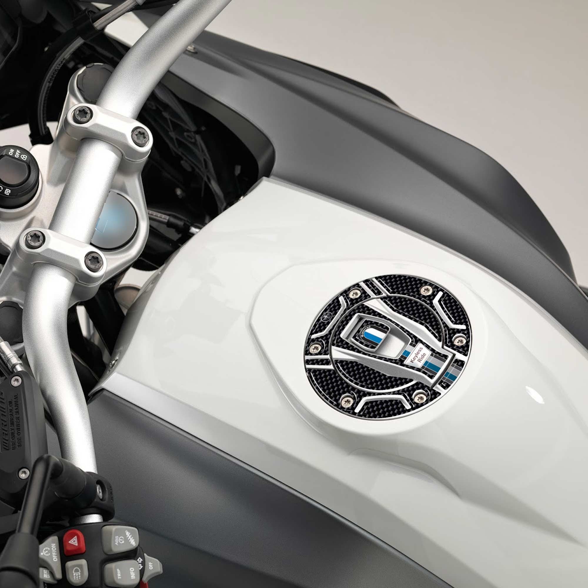 ADESIVO 3D PROTEZIONE TAPPO SERBATOIO MOTO compatibile con BMW senza chiave