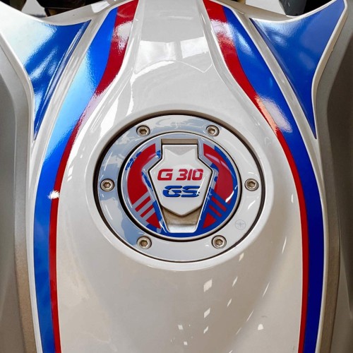 Sticker 3D bouchon de réservoir moto compatible avec BMW G 310 GS Sport 2017-2023