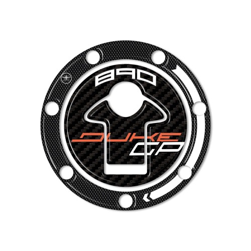 Autocollant 3D Bouchon de réservoir moto compatible avec Ktm Duke 890 GP 2022-23 blanc 2