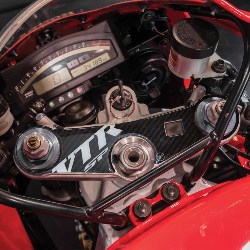                             Αυτοκόλλητο Honda αυτοκόλλητο τιμόνι πλάκα προστασίας μοτοσικλέτας πιρούνι VTR-SP1-SP2 λευκό λογότυπο
                          