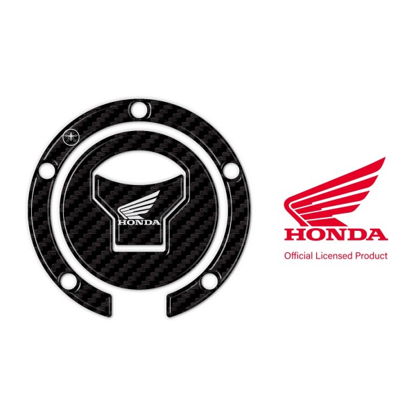 Autocollant Honda Protection de bouchon de réservoir de moto à 5 trous - Logo Honda blanc