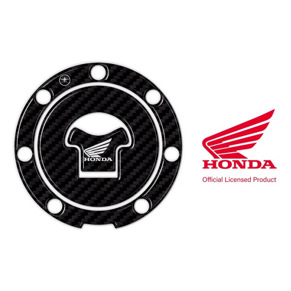 Honda sticker 7-hole motorbike tank cap protection - White Honda logo