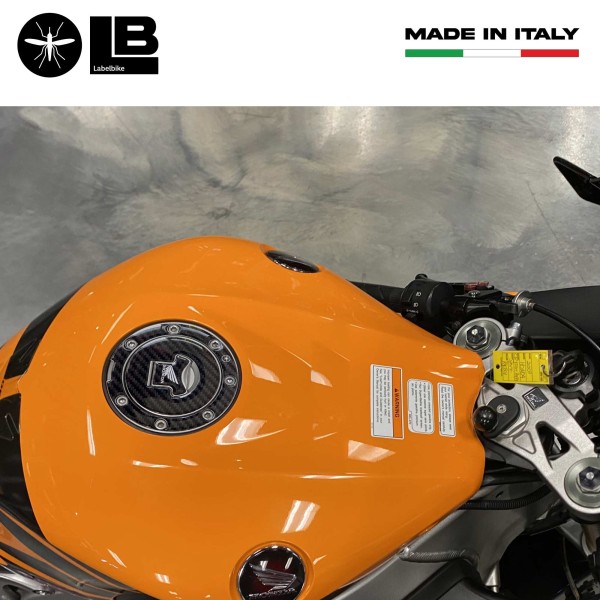 Autocollant Honda Protection de bouchon de réservoir de moto à 7 trous - Logo Honda blanc