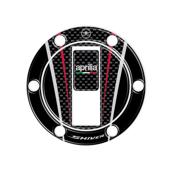 Sticker résine 3D protection bouchon de réservoir moto Aprilia Shiver compatible