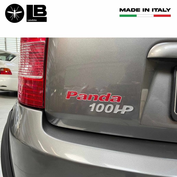 Harz-Gel-Aufkleber 3D geschrieben Panda 100 PS Auto-Emblem kompatibel mit Fiat
