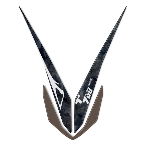 Autocollant pour garde-boue haut de moto compatible avec Yamaha Tenere 700 World Raid - Noir