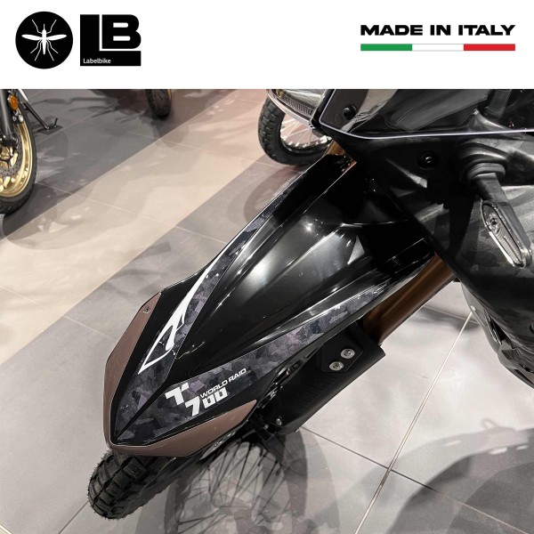 Adhesivo guardabarros alto compatible con Yamaha Tenere 700 World Raid - Negro