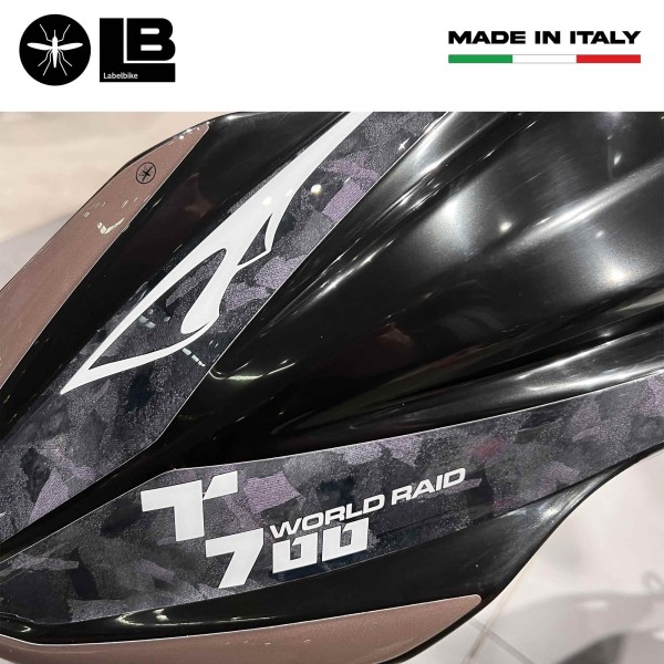 Motorrad Kotflügelaufkleber kompatibel mit Yamaha Tenere 700 World Raid - Schwarz