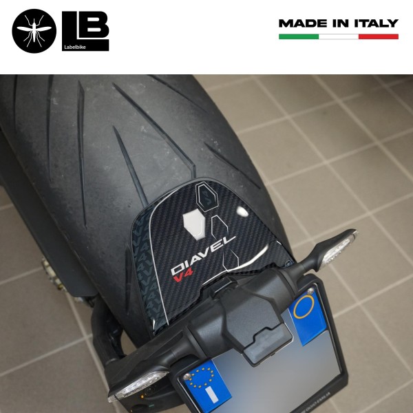 Adhesivo de protección de matrícula de moto con revestimiento de resina 3D compatible con Ducati Diavel v4 2023