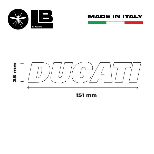 Kit 2 ADHESIVES pour MOTOCYCLE TANK Ecrit DUCATI SILVER STICKERS Racing