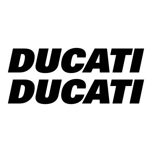 Kit 2 Autocollants Ducati pour réservoir de moto Autocollants Racing noirs