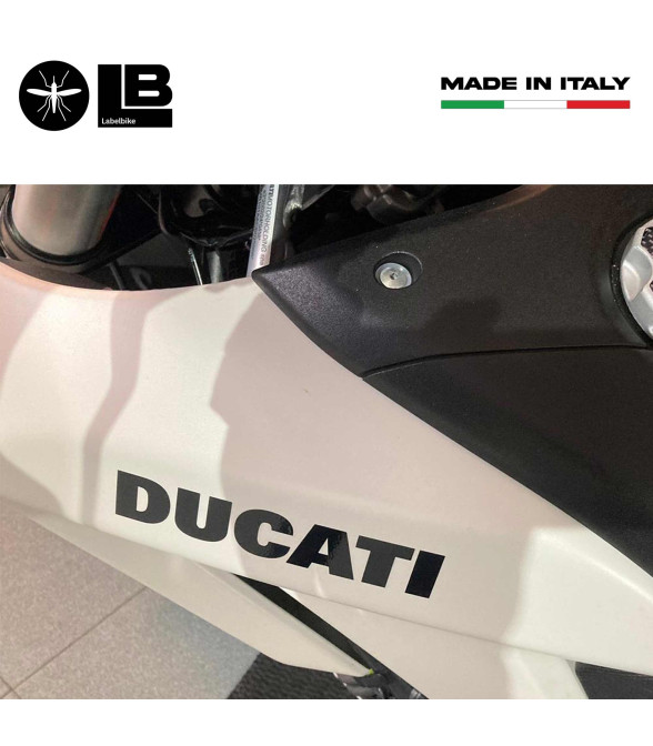 Κιτ 2 Ducati Αυτοκόλλητα δεξαμενής μοτοσικλέτας Μαύρα αγωνιστικά αυτοκόλλητα