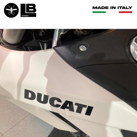 Κιτ 2 Ducati Αυτοκόλλητα δεξαμενής μοτοσικλέτας Μαύρα αγωνιστικά αυτοκόλλητα