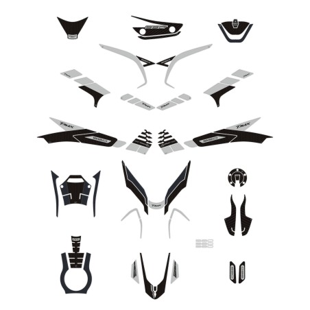 Kit d'autocollants 3D protecteurs de scooter compatibles avec Yamaha Tmax 560 2022