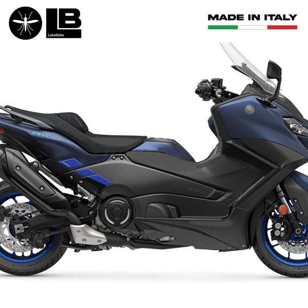 Blauer 3D Aufkleber Kit Roller Schutzvorrichtungen kompatibel mit Yamaha Tmax 560 2022-2023