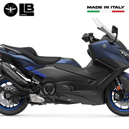 Kit d'autocollants 3D bleu pour scooter compatible avec Yamaha Tmax 560 2022-2023