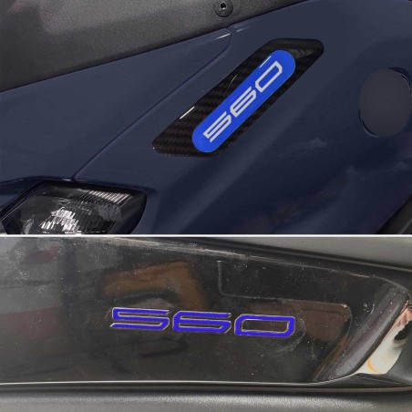 Kit d'autocollants 3D bleu pour scooter compatible avec Yamaha Tmax 560 2022-2023