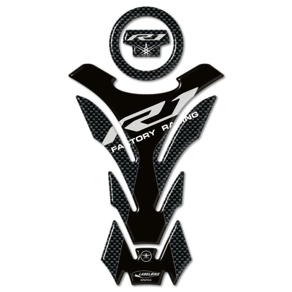 Σετ 3D CARBON CARBON PROTECTIONS TANK συμβατό για YAMAHA R1 R 1 MOTORCYCLE
