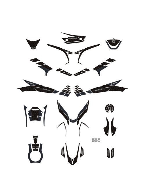 Kit adesivi 3D nero protezioni scooter compatibili con Yamaha Tmax 560 2022-2023