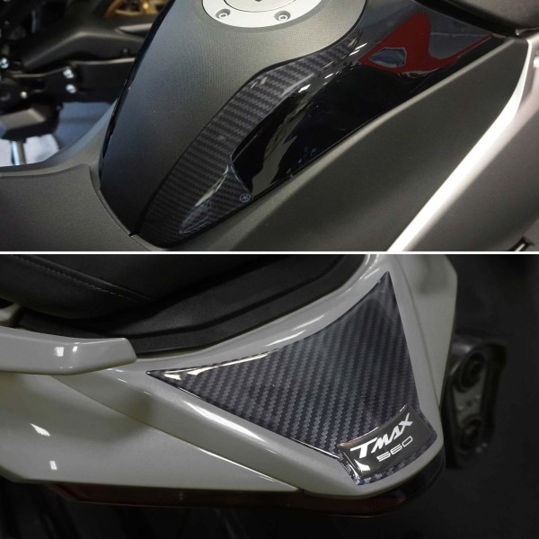 Kit de pegatinas 3D negras protectoras scooter compatibles con Yamaha Tmax 560 2022-2023