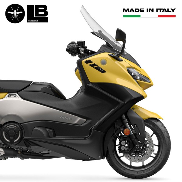 Schwarzer 3D Aufkleber Kit Roller Protektoren kompatibel mit Yamaha Tmax 560 2022-2023