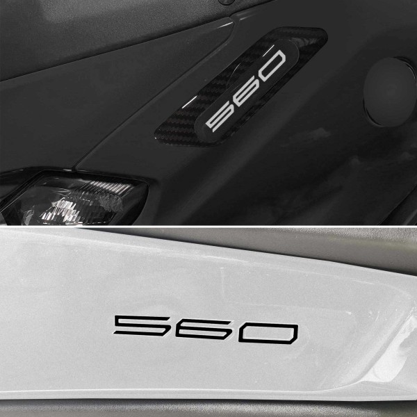 Kit d'autocollants 3D noir pour scooter compatible avec Yamaha Tmax 560 2022-2023