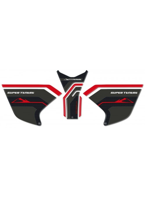 Kit adesivi 3D PROTEZIONE SERBATOIO MOTO compatibili YAMAHA SUPER TENERE rosso