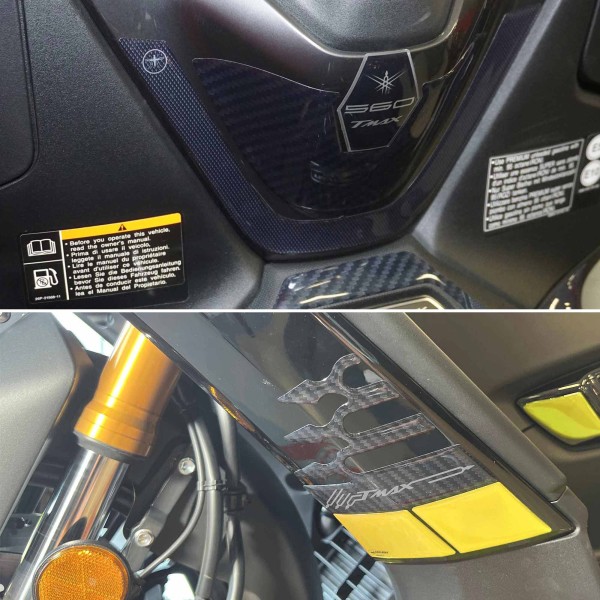 Yellow 3D sticker kit scooter protectors compatible with Yamaha Tmax 560 2022-23