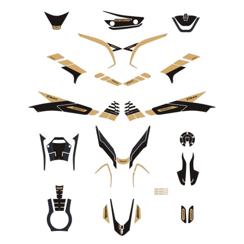 3D-Gold-Rollerschutz-Aufkleber-Kit kompatibel mit Yamaha Tmax 560 2022-2023