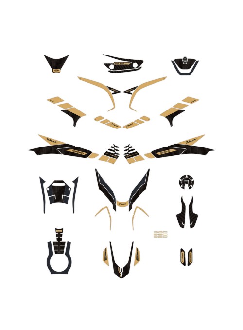 Kit adesivi 3D oro protezioni scooter compatibili con Yamaha Tmax 560 2022-2023