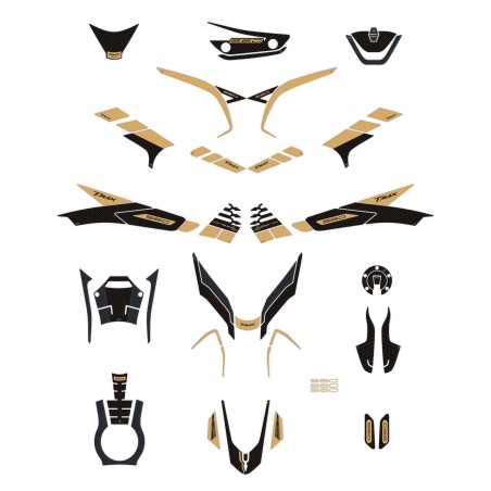 Kit d'autocollants de protection 3D pour scooter compatible avec Yamaha Tmax 560 2022-2023