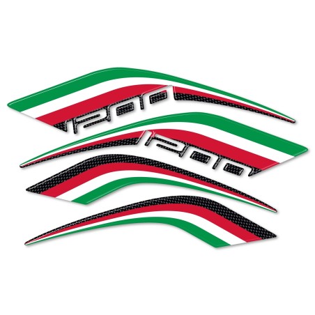 ADHESIVE KIT 3D TRICOLORE PROTECTIONS for MOTO DUCATI MULTISTRADA 1200 Italia 2010-2014