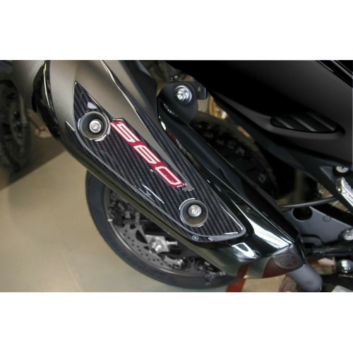 Lot de 3D GEL ADHESIVES compatibles YAMAHA Tmax 560 2020-2021 CARBONE LOOK-RED ERGAL 2